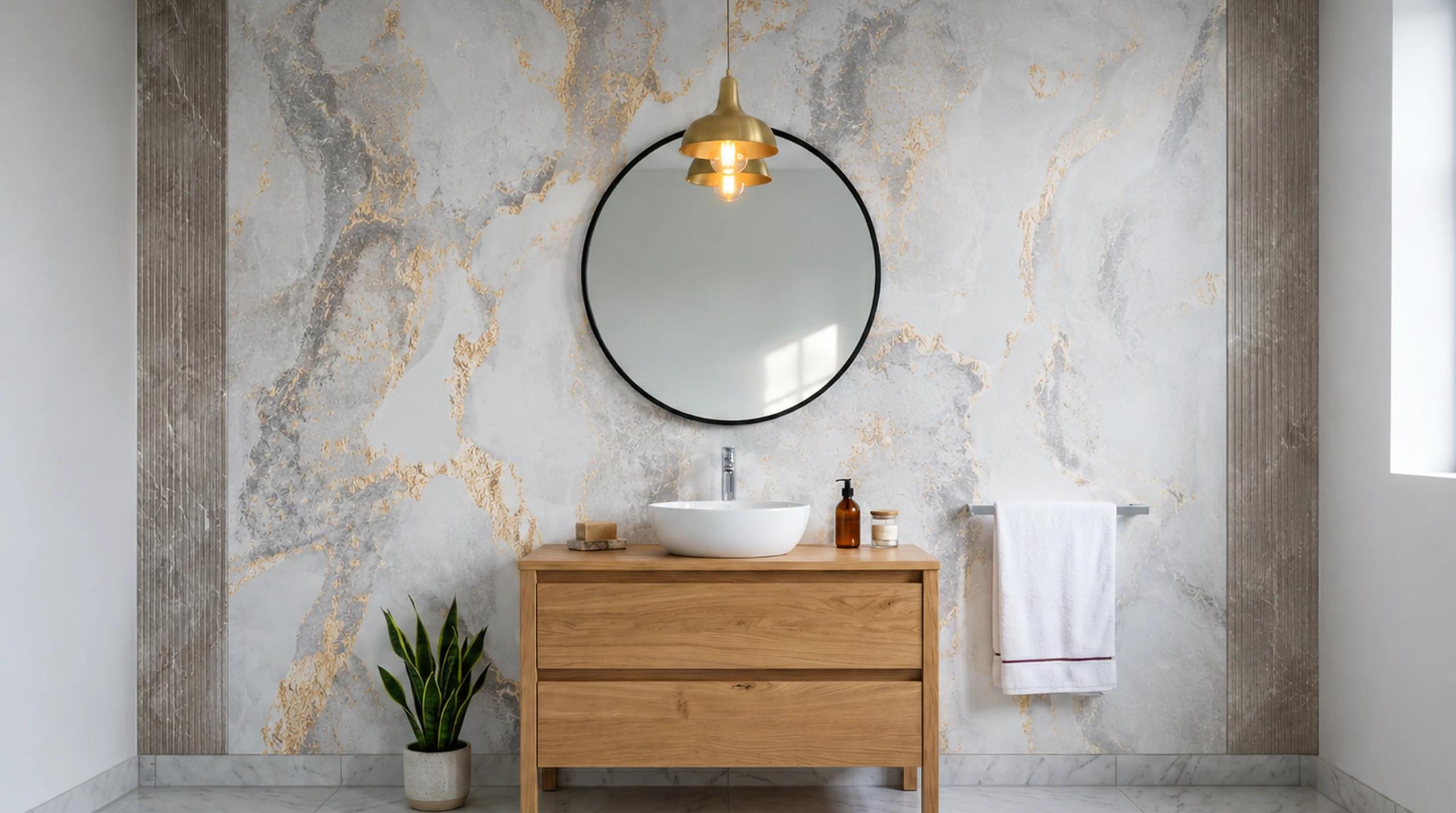 Bathroom clad in Decoinn surfaces