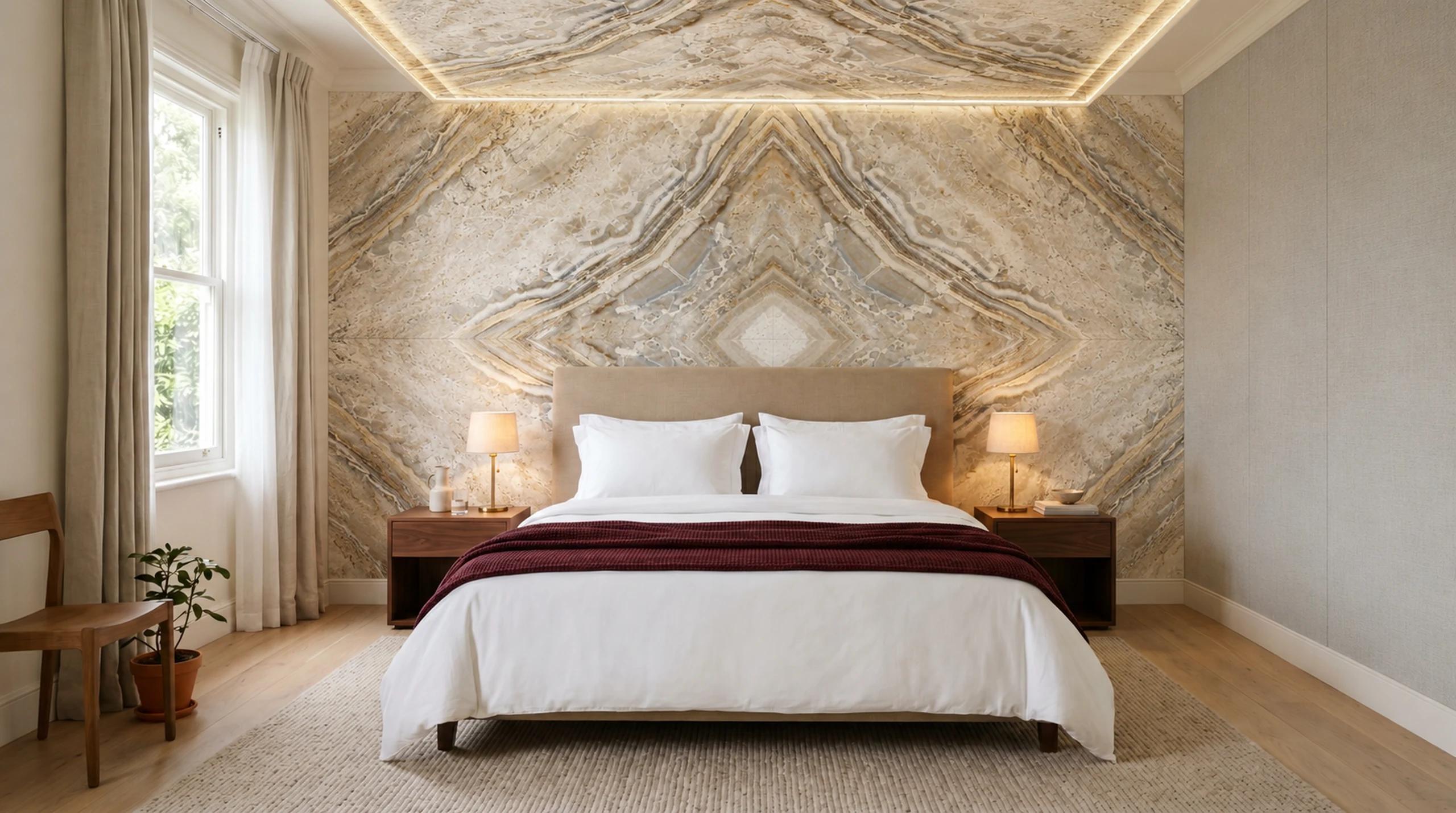 Bedroom clad in Decoinn surfaces