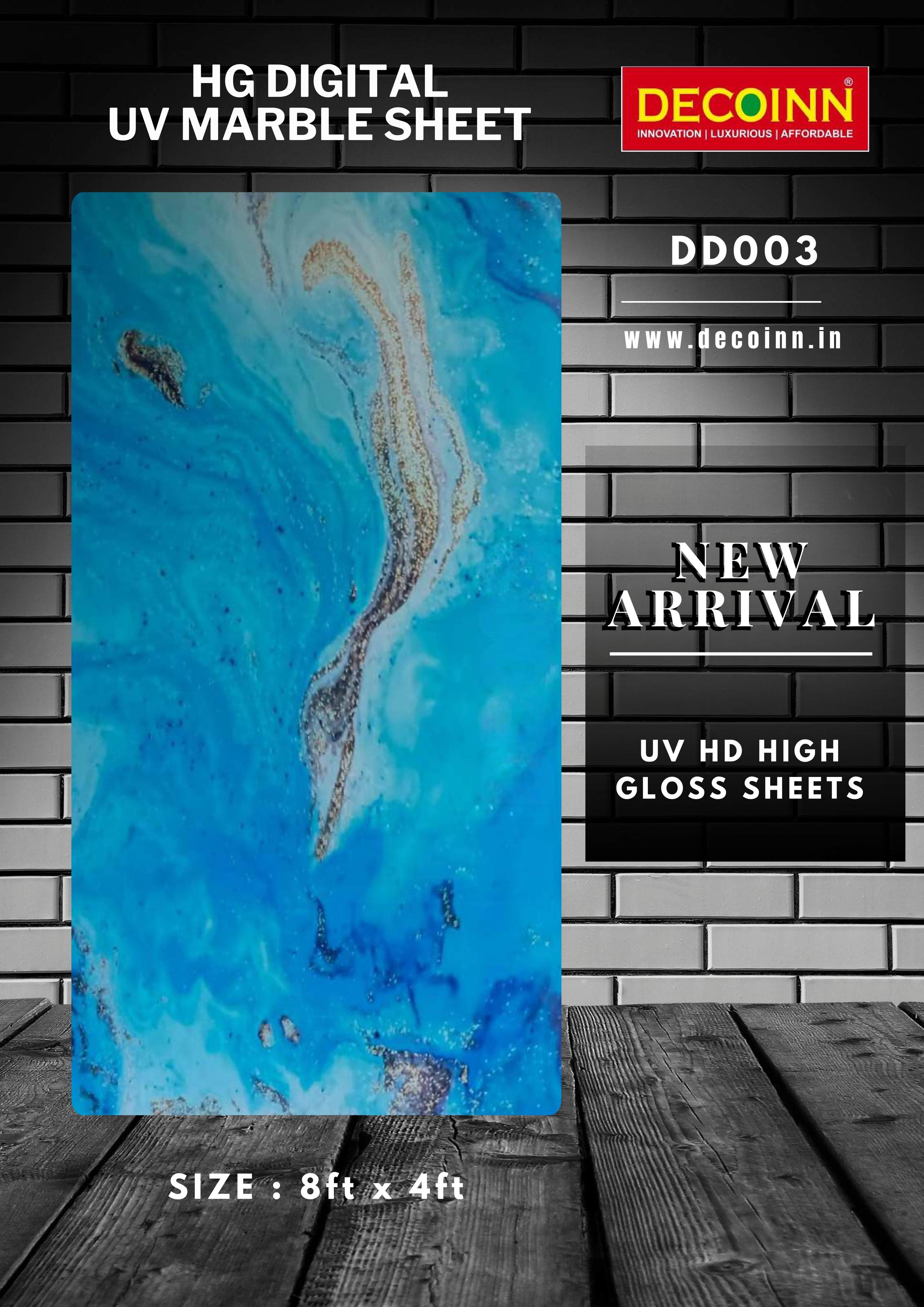 DD003, turquoise blue and white marble